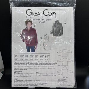 Great Copy Patterns 2035 “Cascade Mtn Pullover” (XS-XXL) Sewing Pattern Uncut FF